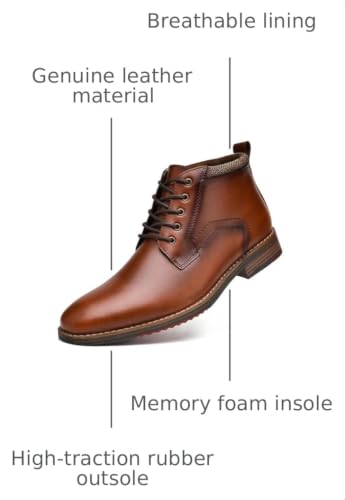 Image of Arkbird Men's Dress Boots Genuine Leather Cap Toe Ankle Boot with Side Zipper for Casual Business Formal Wear