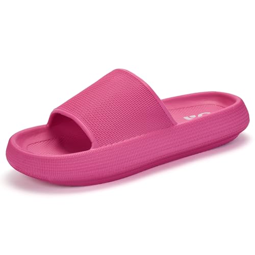 Pillow Slippers for Womens House Slides Sandals Cushioned Thick Sole Cloud Slippers Easy to Clean Quick Dry Shower Shoes