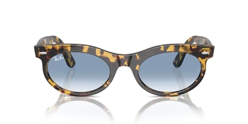 Ray-Ban Gafas de sol ovaladas Wayfarer Rb2242, Yellow Havana/Clear Gradient Blue, 53 mm