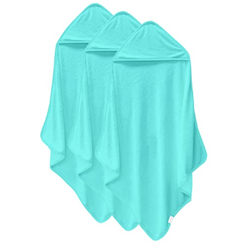 Image of Cosy Family 3 Pack Baby Hooded Towels, Rayon Made from Bamboo, Soft Unisex Bath Towels for Babies,Toddler,Infant - Newborn Essential - Ultra Absorbent Toddler Towels for Baby Boy Girl - Aquamarine