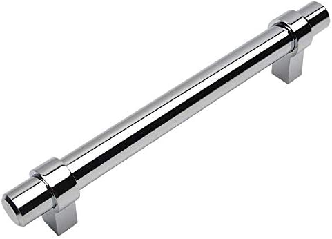 Cosmas 5 Pack 161-160CH Polished Chrome Contemporary Bar Cabinet Handle Pull - 6-5/16" (160mm) Hole Centers