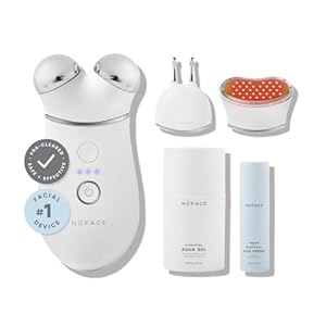NuFACE Trinity+ Microcurrent Facial Device, Wrinkle Reducer + Effective Lip & Eye Attachment – FDA Cleared Face Toning Device for Targeted Treatment + Microcurrent Gel Activator & Silk Creme