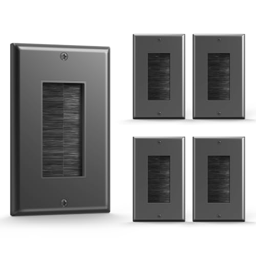 Placa de pared con cepillo negro para ocultar los cables del televisor de la sala de estar 2