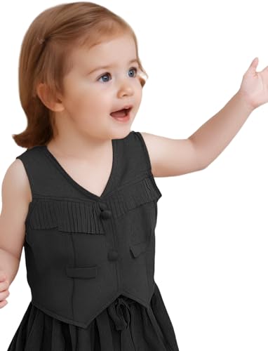 Toddler Kids Cowboy Cowgirl Waistcoat Halloween Sleeveless Suede Tassels Jacket Vest Top2
