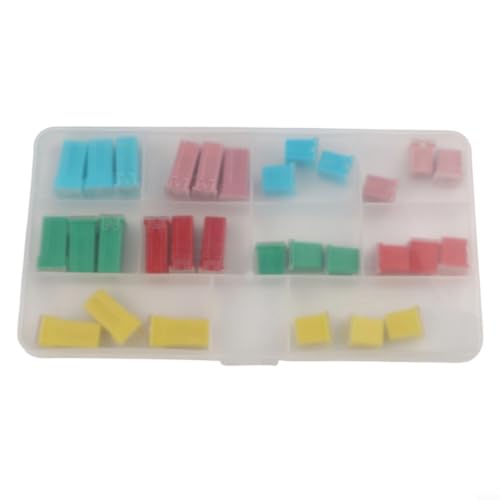 Kit de fusibles cuadrados FABULETTA 30 piezas combinadas 20A-60A núcleo de cobre retardante de llama para autos, camiones, SUVs, botes, ATV, protección de circuito miniatura 4