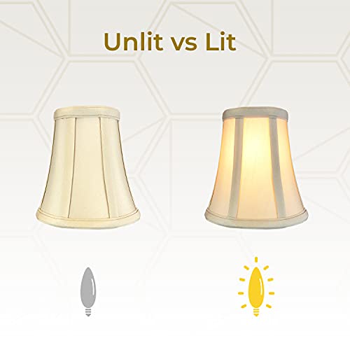Image of Royal Designs, Inc. BSO-704FC-6BG-2 True Bell Basic Lamp Shade with Flame Clip, 3.5 x 6 x 6.25, Beige, 2-Pack