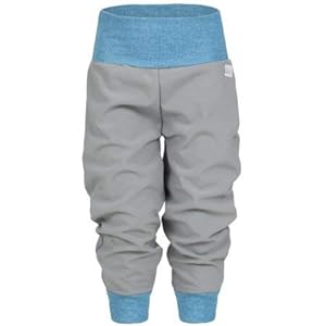 Lilakind Softshell broek babybroek kinderbroek herfst winter gevoerd regenbroek grijs blauw Gr. 50/56-134/140 – Made in…
