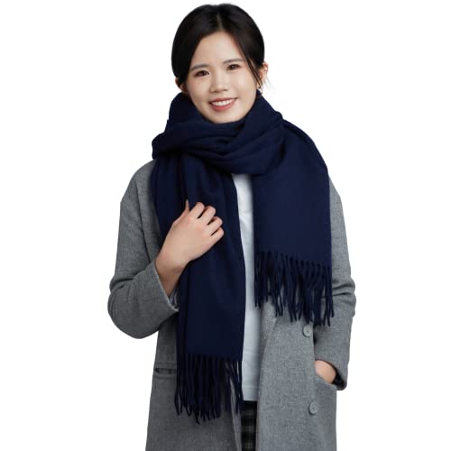 100% Merino Wool Scarf, Pashmina Cashmere Feel, 78” x 16” Long, Best Winter Gift For Women and Men