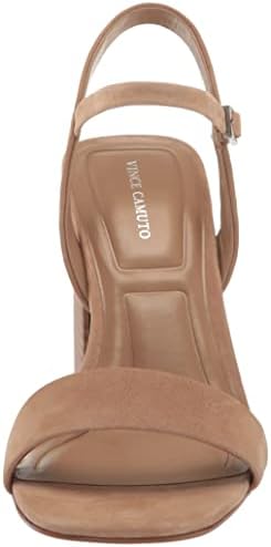 Vince Camuto Women's Herrica Stacked Heel Sandal Heeled, Tortilla, 9 | Image 1