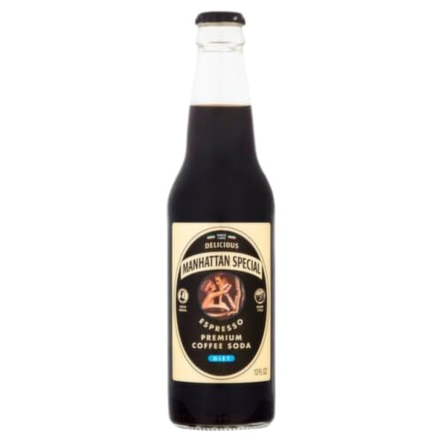 Manhattan Special Premium Soda Variety, Classic Glass Bottles, Italian-Style Craft Beverage, 12 fl oz Each (12-Count) (12, Espresso Soda – Diet)