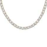 LOEXZAH 3MM Moissanite Tennis Necklace Womens Mens tennis chains Lab Grown Diamond Necklace Wedding Tennis Necklace Bride Necklace Bridegroom 18K gold-plated Pure Silver Moissanite Necklace, Stone, Image