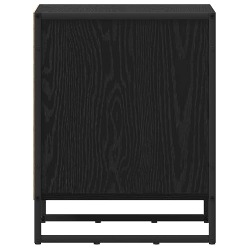 Table de Chevet Style Industriel Chêne Noir pour Petits Espaces, Stable et Compacte - 8