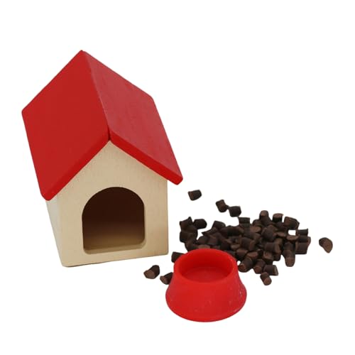 ミニチュアドールハウスペットハウスセット 1/12 スケール現実的なアクセサリー創造的な遊びとコレクターのための木造住宅セット