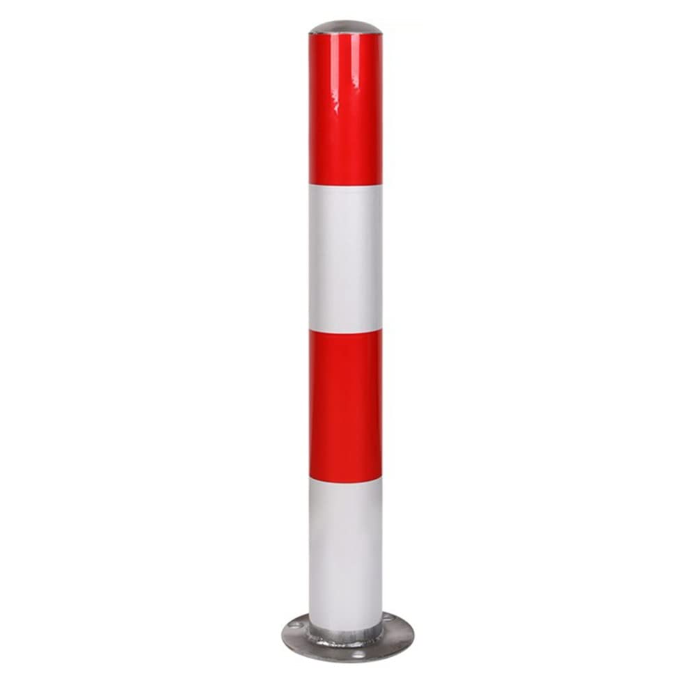 CWCQGH Security Barrier, Stainless Steel Red Parking Bollard Warning Column