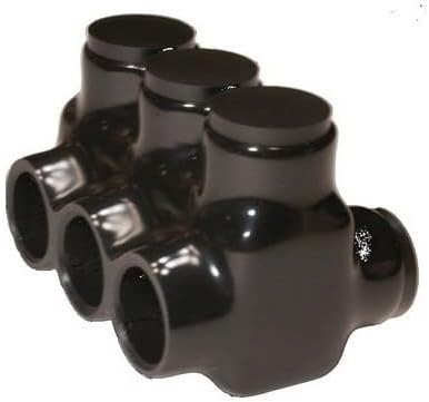 OhLectric Multi Cable Connectors with 6 Wire Ports - Dual Entry Polaris Connector - Black Insulated Vinyl Coated Wire Connectors - Aluminium Connector for CU9AL Wires - Pack of 2 - OL-47518