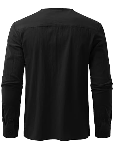 Image of JOGAL Mens Renaissance Shirt Medieval Pirate Viking Halloween Costume Gothic Steampunk Retro Long Sleeve Lace Up Shirts