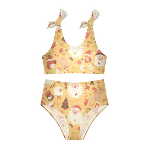 KLL Ho Ho Ho Pattern Funny Christmas Girls 2 Piece Bikini Sets Scoop Neck Beach Swimwear Bathing Suit3