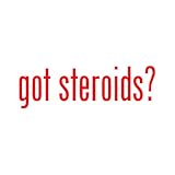 Got Steroids ? Sticker - Decal - Die Cut - Red 3.57' x 1.13'