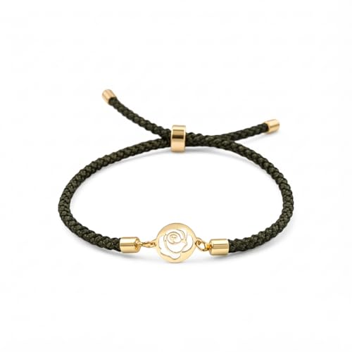 Bracelet Femme – or 18 carats – 0.27 gr – cercle rose gravée sur cordon, finesse florale – Valeur refuge – Idée cadeau – poinçon 750 –...