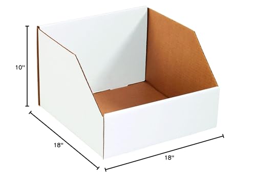 Image of Box USA BBINJ181810 Jumbo Open Top Bin Boxes, 18 inch x 18 inch x 10 inch, Oyster White (Pack of 25)
