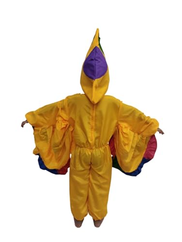 Image of BookMyCostume Yellow Bird Macaw With Multicolor Wings Kids Fancy Dress Costume 7-8 years