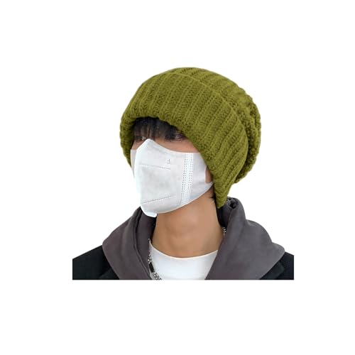 [MOWO] 帽子 メンズ ニット帽 冬 【大きいサイズ・保温性Max・ファッション感】 防寒帽子 ビーニー ニットキャップ 保温 防風 厚手 暖かい 小顔効果 トレッチ性 柔らかい おしゃれ 男女兼用 街ブラ・スポーツ・通勤通学・旅行 54-68cm (JP, アルファベット, Free Size, 標準, グリーン)のサムネイル