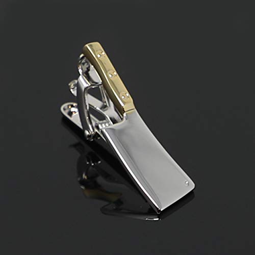 Knife Tie Clip Rhodium And Gold Plated Kitchen Knife Tie Clip In Box2