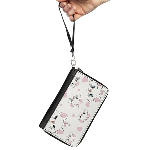 Buckle-Down Women's PU Zip Around Wallet Rectangle-The Aristocats, 7.5"x4.5"2