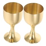 FONDOTIN 2 piezas Copa de Latón Vintage con Resistente y Decorativa de Unidades para Ceremonias Budistas y Culto Religioso Pequeño Portátil