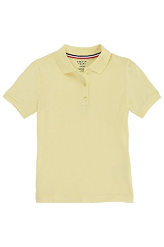 Image of French Toast Girls' Short Sleeve Stretch Pique Polo Shirt