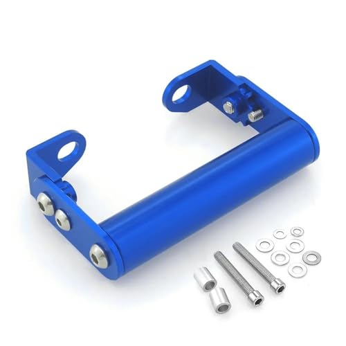 Support navigation GPS moto bleu pour fixer un téléphone sur guidon encombré