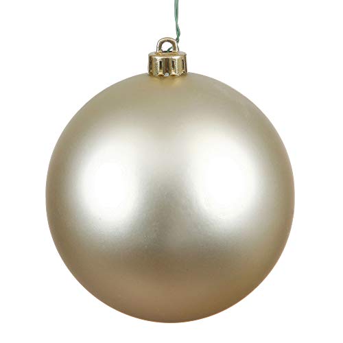 Vickerman Drilled UV Matte Ball Ornaments-6 Per Bag, 4-Inch, Champagne