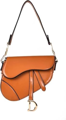 Shoulder bag PU Leather Saddle BagFemale Shoulder Bag Wide Strap Messenger Cross Body Handbag Purse For Women