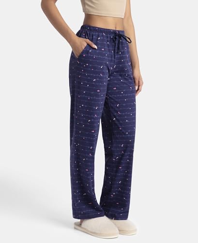 Image of Jockey RX88 Women Super Combed Cotton Printed Pyjama with Side Pockets (Colors & Prints May Vary)