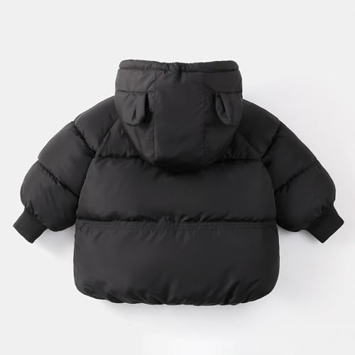 Toddler Winter Coat Fleece Lined Bear Hooded Heavyweight Girls Puffer Jacket Zip Up Thermal Cute Kids Fall Outwear2