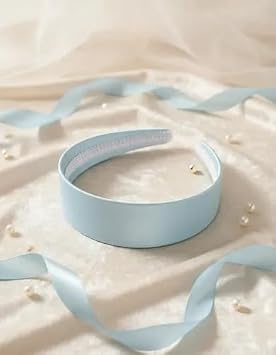 Tiara Arquinho Ella Diadema Infantil Seda Azul