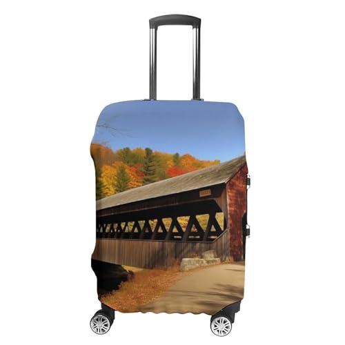 Albany Covered Bridge Luggage Cover Elastic Suitcase Protector Case Anti-Scratch Washable Baggage Covers Protector For Traveling, Aircraft Consignment S