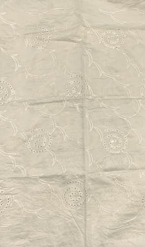 Image of LKC WOMEN'S SEQUENCE EMBROIDERED SELFDESIGN SOFT COTTON CHANDERI DUPATTA
