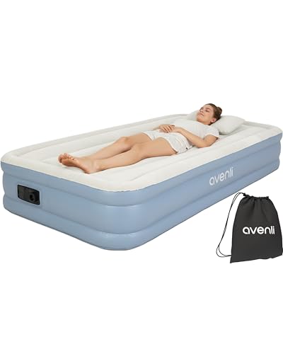 AVENLI Luftmatratze Luftbett selbstaufblasend für 1 Person 191x99x33cm aufblasbare Matratze Gästebett mit integrierter Pumpe hohe Liegefläche beflockte Oberfläche für Camping & Zuhause