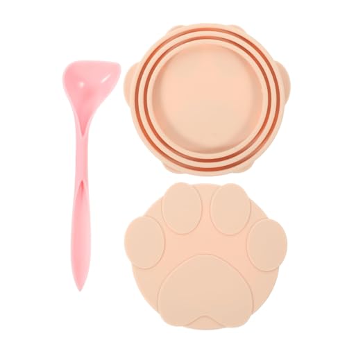 BESPORTBLE Replaceable Can Lid with Silicone Food Cover and Spoon Covers Spoon for Pet Food Storage Leakproof Seal Easy to Use Wear-Resistant and Durable