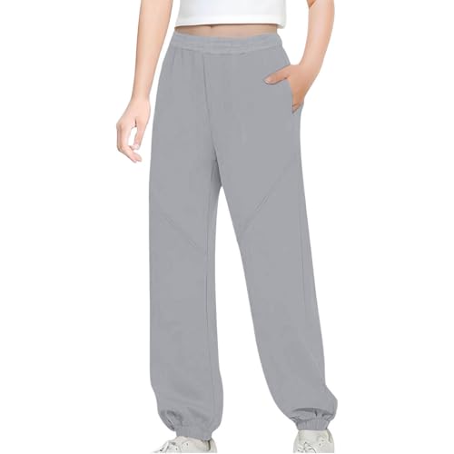 Finelylove Boys Baggy Sweatpants Elastic Waist Wide Leg Jogger Pants Kids Active Workout Sweats with Pockets 5-15 Years