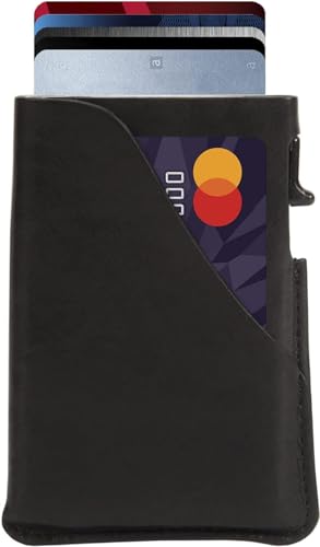 Tony Perotti Italian Leather Slim Money Clip Wallet for Men - RFID Quick Access Wallet With Credit Card Slots - Eco-Friendly Tanned Full Grain Leather Wallet Made in Italy