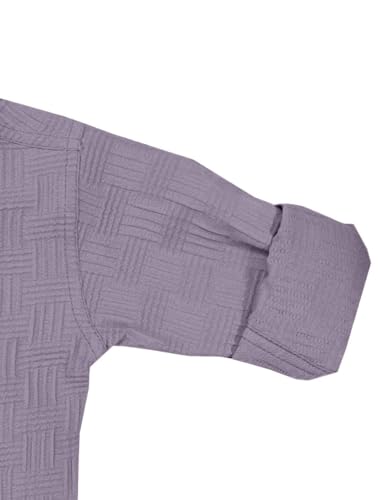 Image of Zilcon Boys Button Down chatai Shirt Long Sleeve Boys Summer Winter Outfits Size 3-16 Years (in, Age, 5 Years, 6 Years, Regular, Purple)