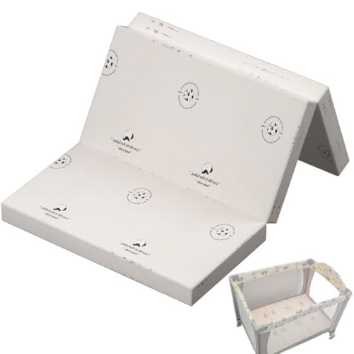 Image of Pack and Play Mattress 38" x 26", Portable Playard Mattress Soft Firm Premium Foam Pack N Play Mattresses Odorless Breathable Baby Foam Playpen Mattresses (Cotton)