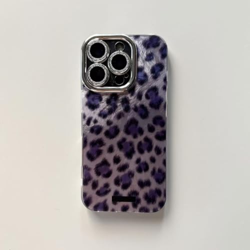 Coque iPhone 12 violette avec protection d'objectif en verre moucheté