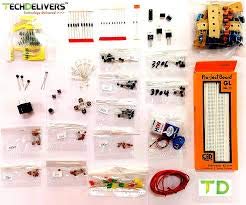 Basic Electronic Component Project Kit-Resistors, Capacitors, Voltage Regulator, Breadboad, Transistors, LED, Switch (Transparent)-image-5