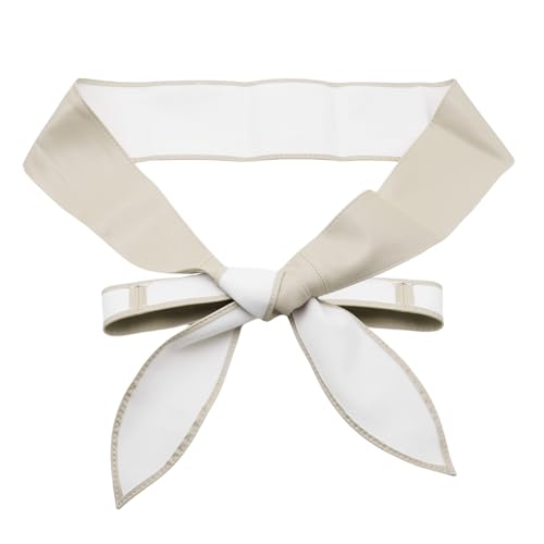 ANKOMINA Women's Soft Leather Bow Ribbon Waist Belt Fashion Obi Wrap Wide Cinch Waistband Knotted Belt for Dress4