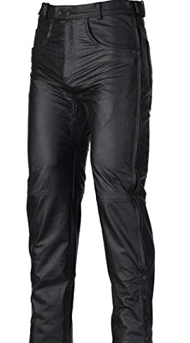 Mens Classic 4 Deep Pocket Jean Style Blk Soft Premium Leather Over Pant