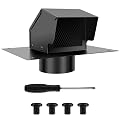 FALESOUL 4 Inch Roof Vent Cap, Removable Roof Vent for Houses, Galvanized Steel Roof Exhaust Vent with Damper, Roof Dryer Vent for Bathroom, Rainproof and Snowproof