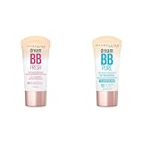 MAYBELLINE Dream Fresh & Pure Skin Clearing BB Creams, 8-in-1 Beauty Balms with SPF 30 & 2% Salicylic Acid, 1 Fl Oz Each